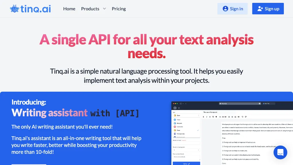 Tinq.Ai – NLP API