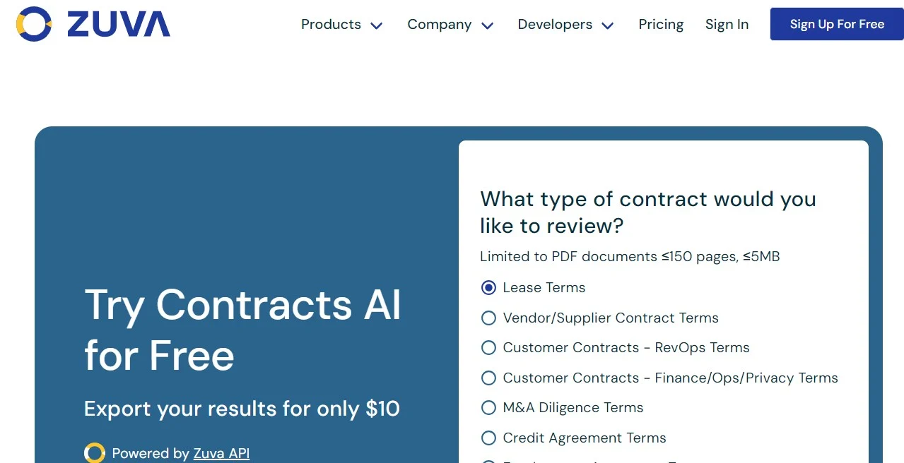 Zuva Contracts AI